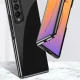 Vāciņš telefonam Samsung Galaxy Z Fold 4 Plating Case ar metālisku rāmi, zils