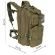Trizand 00023243 militārā stila mugursoma, 26L, zaļa
