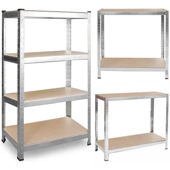 Plonos 470000 metāla noliktavas plaukts 150x75x30 cm, sudraba