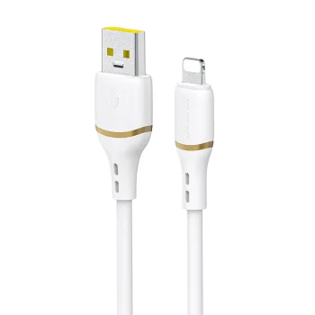 Dudao L25L USB-A uz Lightning kabelis 1m 30W silikona, balts