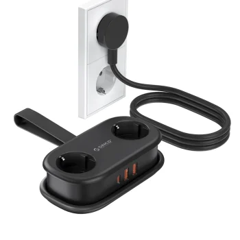 Pagarinātājs Orico AP3 20W GaN 5in1 2x AC 2x USB-A 1x USB-C, melns