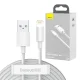 Baseus Simple Wisdom USB to Apple iPhone Lightning Cable, 2.4A 1,5m set of 2 pcs., White | Lādētājvads Datu...