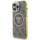 Guess IML Metal Glitter 4G Circle Triangle MagSafe vāciņš iPhone 16 Pro Max, brūns