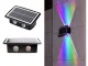 Daudzkrāsaina LED solārā fasādes sienas lampa ar krēslas sensoru IP65