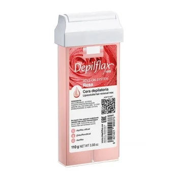 Depilācijas vasks kasetē ar rullīti Depilflax Rosa, 110 g