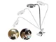 24 LED galda lampa ar klipsi, USB, Balta/Sudraba
