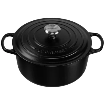 Čuguna katls Le Creuset Signature 26 cm 5.3 l, apaļš, melns