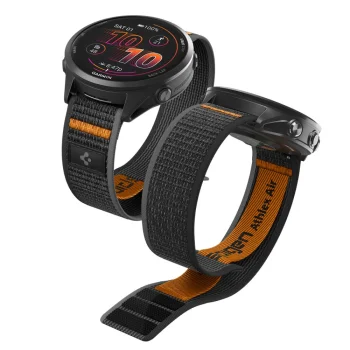 Spigen Athlex Air pulksteņa siksniņa Garmin 22 mm Quick Release, melna/oranža
