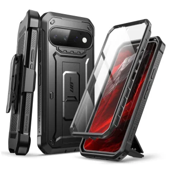 Supcase Unicorn Beetle Pro vāciņš Google Pixel 11 Pro ar jostas stiprinājumu, melns