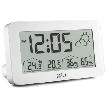 Braun BC 13 W DCF digitālā meteoroloģiskā stacija, balta