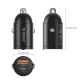 Orico MiniRing 30W USB-A un USB-C auto lādētājs - Melns