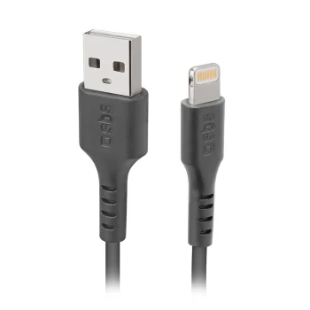 SBS USB-A - Lightning kabelis 1m MFi Certified, melns