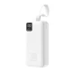 Ārējais akumulators Wozinsky W8-W 30000mAh 30W ar USB-C, 2x USB-A un lukturīti, balts