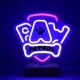 Paw Patrol Logo LED neona lampa ar statīvu