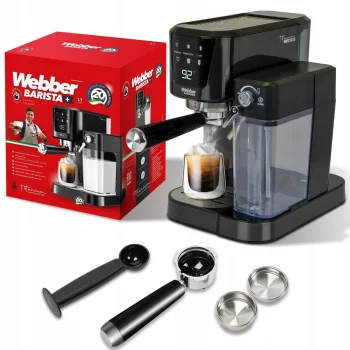 Webber L7 Caldas pusautomātiskais radziņa kafijas automāts, 20 bar, melns