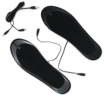 Uzsildāmās apavu zolītes ar USB kabeli, melnas