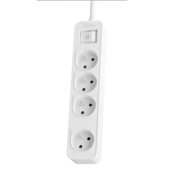 Philips strāvas pagarinātājs ar 4 ligzdām, 1.5 m, 10 A, balts