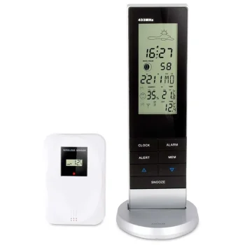 Digitālā meteoroloģiskā stacija Alecto WS-1150 ar bezvadu sensoru, melna/sudraba