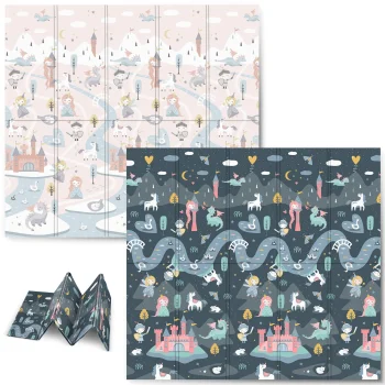 Salokāms bērnu putu paklājs Nukido NK-340, Pils | Kids Folding Foam Mat