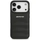 AMG Leather Debossed Lines vāciņš priekš iPhone 17 Pro, melns