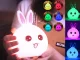 Bērnu naktslampiņa LED Zaķītis, silikona, RGB, USB, balta