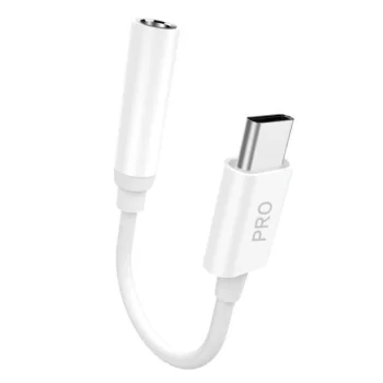 Dudao L16CPro USB-C uz 3.5mm audio adapteris, balts