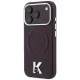 Karl Lagerfeld Grained Embossed Ring & Kameo Logo MagSafe vāciņš iPhone 18 Pro / 17 Pro, bordo