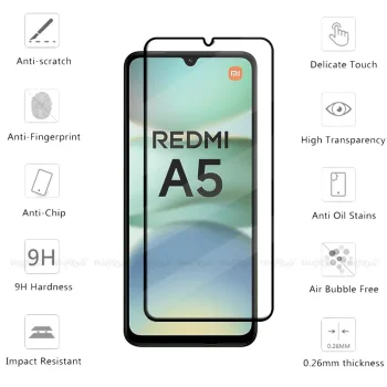 Tel Protect Full Glue 6D aizsargstikls Xiaomi Redmi A5, melns