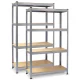 Plonos PL-701 metāla noliktavas plaukti, 174x80x40 cm, 2 gab., sudraba
