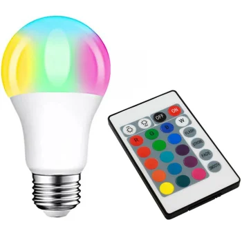 LED Spuldze RGB+W ar Tālvadības Pulti, E27, 9W