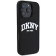 Dkny iPhone 16 Pro vāciņš Silicone White Printed Logo MagSafe, melns