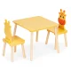 Ecotoys 6162 bērnu mēbeļu komplekts: galds un 2 krēsli, žirafe