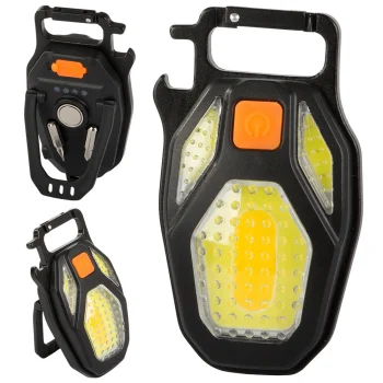 LED COB lukturītis - atslēgu piekariņš ar magnētu un USB uzlādi