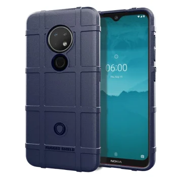 Nokia 6.2 / 7.2 Shock-proof Rugged Square Grid TPU Back Case Cover, Blue | Telefona Vāciņš Maciņš Apvalks Bamperis