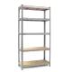 Humberg 4850 metāla noliktavas plaukts 205x120x45 cm sudraba