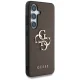 Guess Grained Big 4G Logo vāciņš Samsung Galaxy S25 Plus brūns