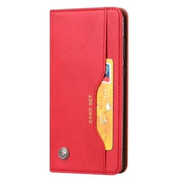 Huawei P20 2018 (EML-L29) PU Leather Wallet Book Case Cover, Red | Telefona Vāciņš Maciņš Apvalks Grāmatiņa