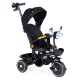 ECOTOYS bērnu trīsritenis-ratiņi ar 360° rotējošu sēdekli, melns