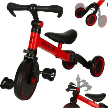 Trike Fix Mini 3-in-1 daudzfunkcionāls līdzsvara velosipēds, sarkans