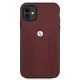 BMW iPhone 11 / XR vāciņš Leather Curve Perforate, sarkans