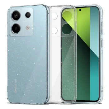 Xiaomi Redmi Note 13 Pro 5G / Poco X6 5G Tech-Protect FlexAir Cover Case, Transparent and Glitter | Telefona Maciņš...