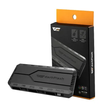 Dzesētāju vadības bloks Darkflash RC2 RGB PWM, melns