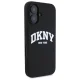 DKNY Silicone White Printed Logo MagSafe vāciņš iPhone 16 6.1\", melns
