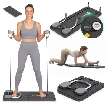 Daudzfunkcionāls Pilates dēlis reformers salokāms ar LCD displeju un espanderiem ModernHome