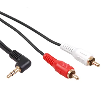 Maclean MCTV-825 Leņķa 3.5mm Mini Jack uz 2RCA Audio Kabelis, 3m, Melns