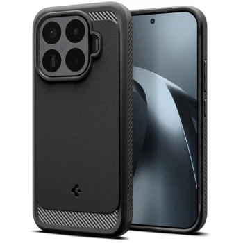 Spigen Rugged Armor vāciņš Xiaomi 17T Pro, matēts melns