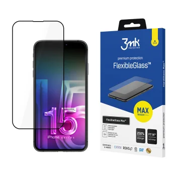 3mk FlexibleGlass Max hibrīda aizsargstikls Apple iPhone 15 Plus