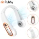 Pārnēsājams bezlāpstiņu kakla ventilators Ruhhy USB-C 5 ātrumi, balts