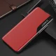 Atverams vāciņš Samsung Galaxy A22 4G Hurtel Eco Leather View Case ar statīvu, sarkans