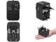 Universāls ceļojumu adapteris ar 2 USB, UK/USA/EU/AUS, melns